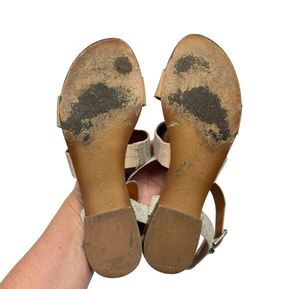 Arturo Chiang Wendy Neutral Leather Rhinestone Snakeskin Gladiator Sandals - Picture 10 of 10